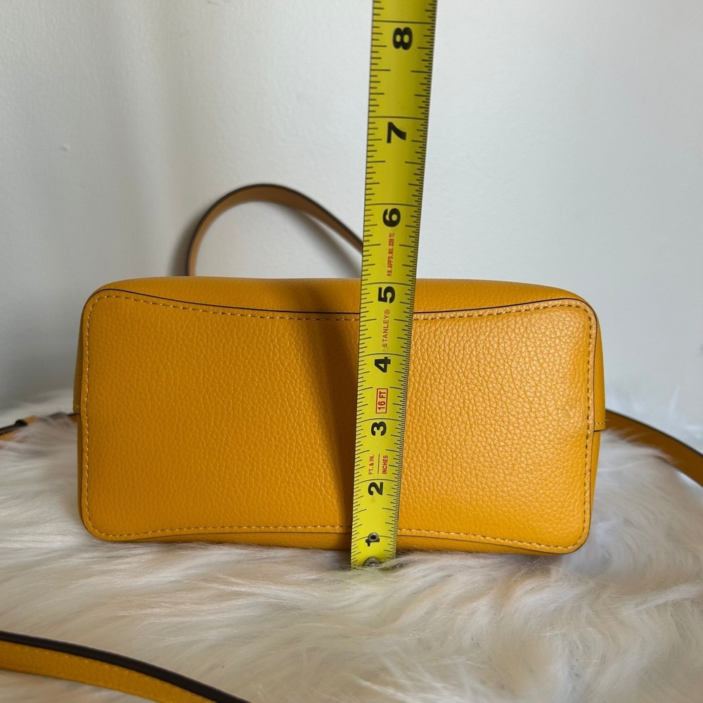 Coach Small Town Bucket Yellow Pebbled Leather Shoulder Bag 1011 - Picture 10 of 13